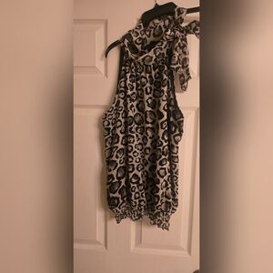 Leopard Print Sleeveless Blouse White House Black Market